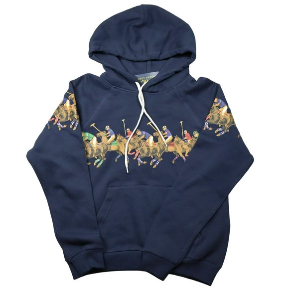 Polo Ralph Lauren Tops - Polo Ralph Lauren Womens Equestrian Graphic Hoodie New Navy Blue Size M